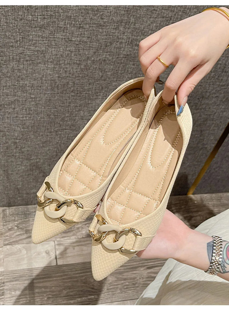 Flats für Frauen Einzelne Schuhe Büro Dame Frühling Sommer Weiche Boot