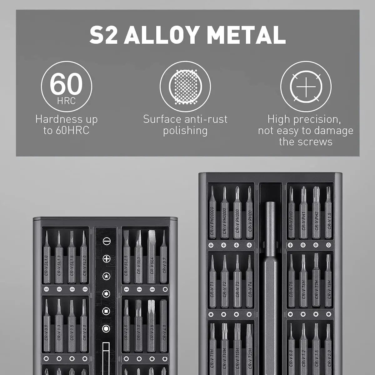 63-in-1 Präzisionsschraubendreher Set: Professionelles Reparaturwerkzeug-Set mit Phillips-, Torx- und magnetischen Schraubendrehereinsätzen - Ideal für iPhone, Uhr, Kamera