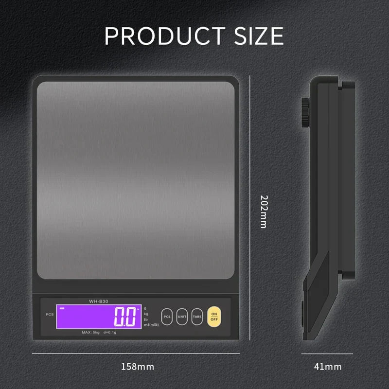 Sandsberg | 5 kg/0,1 g und 10 kg/1 g digitale elektronische Küchenwaage, LCD-Display, vollständig wasserdichtes Edelstahlbackwerkzeug