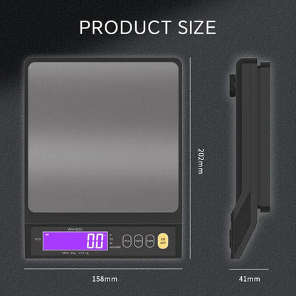 Sandsberg | 5 kg/0,1 g und 10 kg/1 g digitale elektronische Küchenwaage, LCD-Display, vollständig wasserdichtes Edelstahlbackwerkzeug