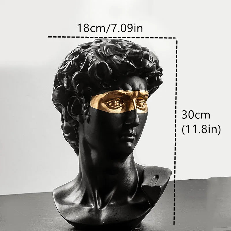 Harzform Statuen Ornamente für Heimdekoration Büro Schreibtisch Zubehör Büste Skulptur Statuen Heimdekoration für Wohnzimmer David
