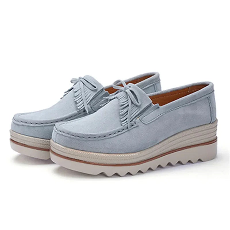 Frühling Frauen Flache Schuhe Plattform Sneaker Slip-On Flats Leder Wildleder Damen Slipper Freizeit Slipper