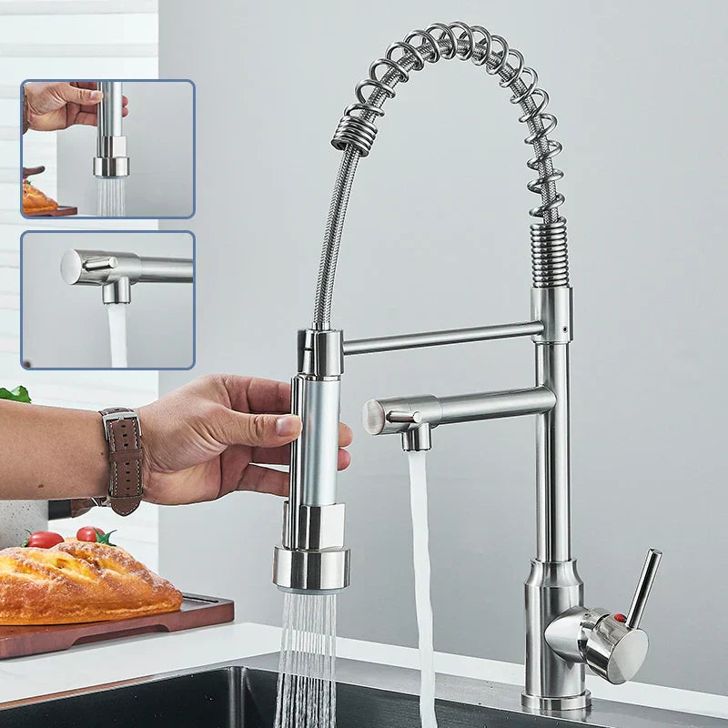 NickelFlex Wasserhahn – Moderne 360° Küchenarmatur