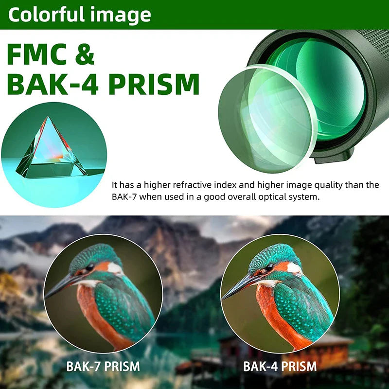80x100 HD Zoom Monokular Teleskop: Leistungsstarke tragbare Ferngläser für Jagd, Camping und Outdoor-Reiseerkundung