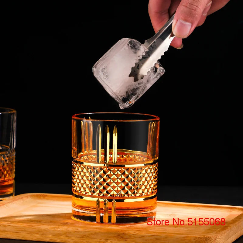 Sip in Style mit dem europäischen Luxus Golden Old Fashioned Whiskey Rock Glas