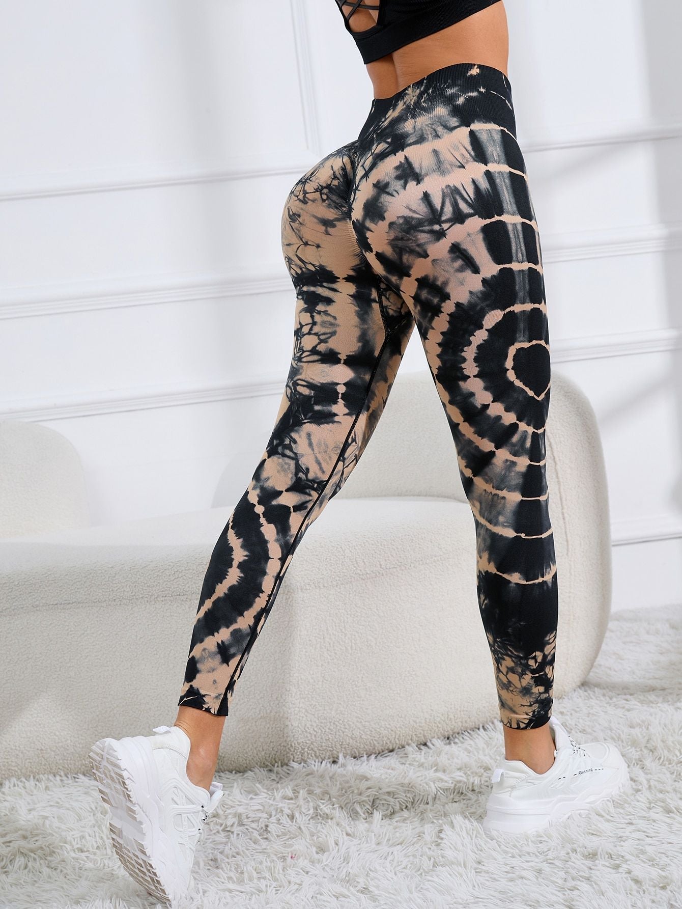 Frauen Druck Nahtlose Hose Leopard Hohe Taille Leggings Dünne Fitness Hose Push-Up Leggings Sporthose Gym Workout Leggings