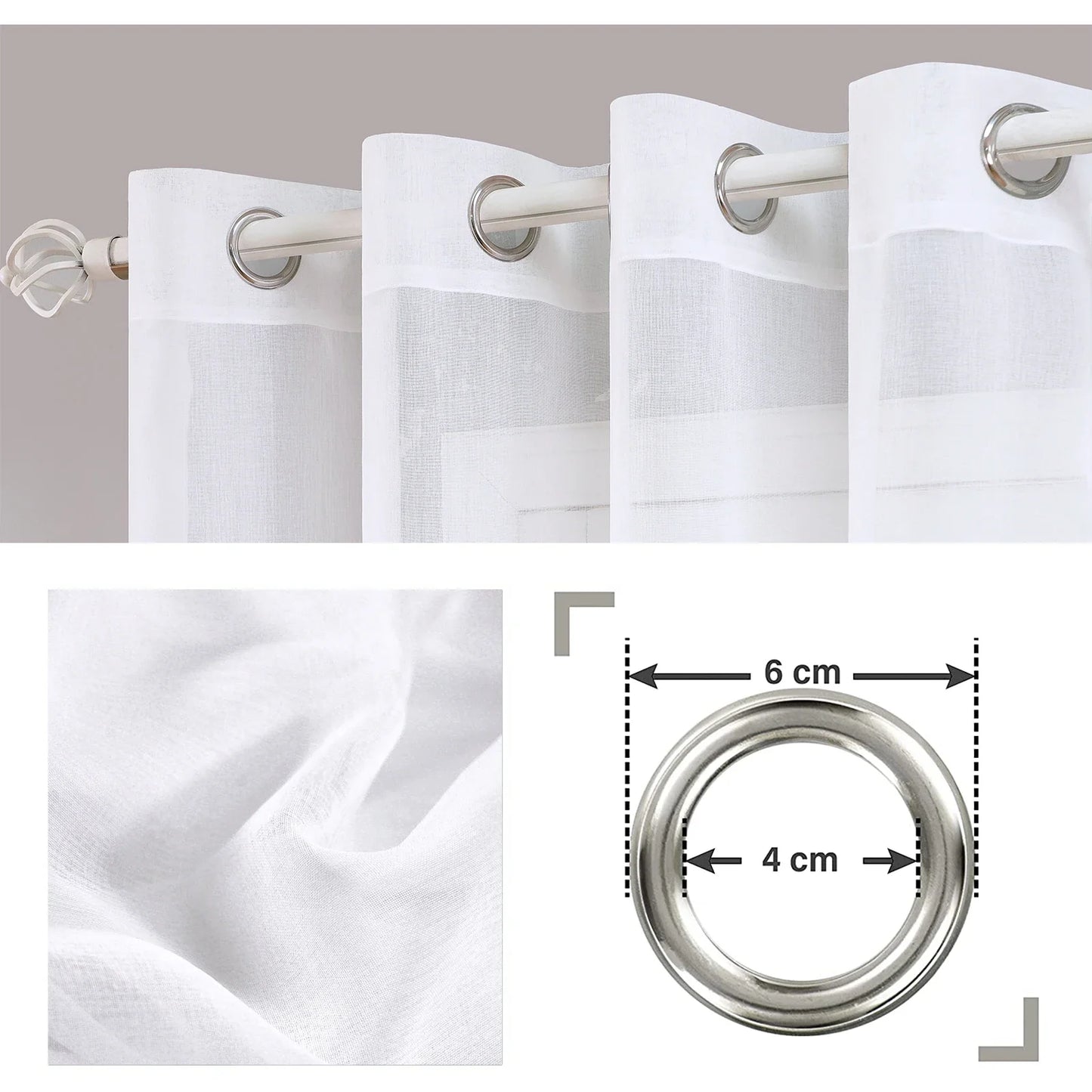 Sandsberg Unifarbener transparenter Voile-Vorhang für elegante Heimdekoration