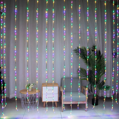 Sandsberg | LED Lichtervorhang mit Farbwechsel – Dekorative Lichterkette für Fenster, Wände und Partys