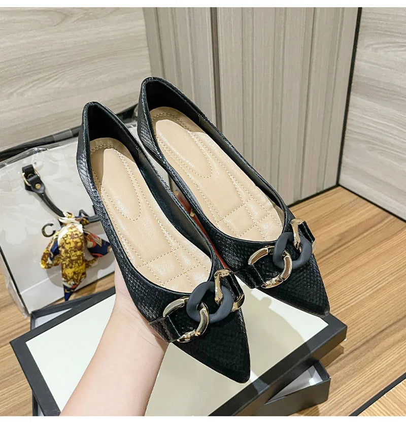 Flats für Frauen Einzelne Schuhe Büro Dame Frühling Sommer Weiche Boot