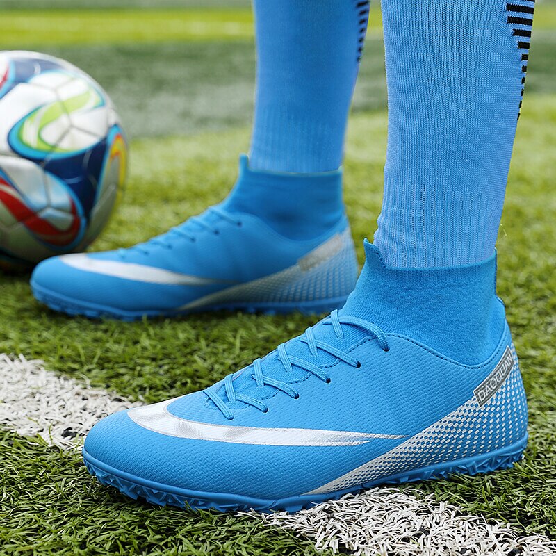 Turf Fußballschuhe Hohe Knöchel Futsal Männer Ag Tf Outdoor Atmungsaktive Fußball Stiefel Rutschfeste Trainer