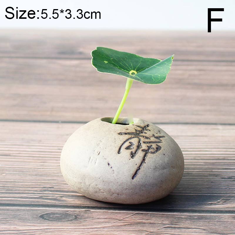 Steinform Kleine Vase Home Desktop Kreative Ornamente Keramik Steinzeug Zen Hydroponische Pflanzentöpfe Kleine frische Blumeneinsätze