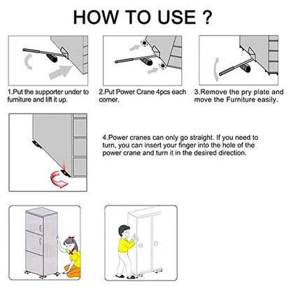 Robuuste meubellift- en verhuisset - Ideaal voor wasmachines, koelkasten en meubeltransport - Eenvoudig hulpmiddel voor het tillen en verplaatsen