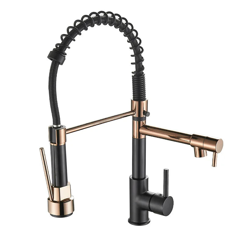 Wasserhahn mit Doppeltem Auslauf – Hochwertiger Wasserhahn für Flexibles Spülen, Einfache Installation, Ideal für Moderne Küchen, Schwenkbar und Robust