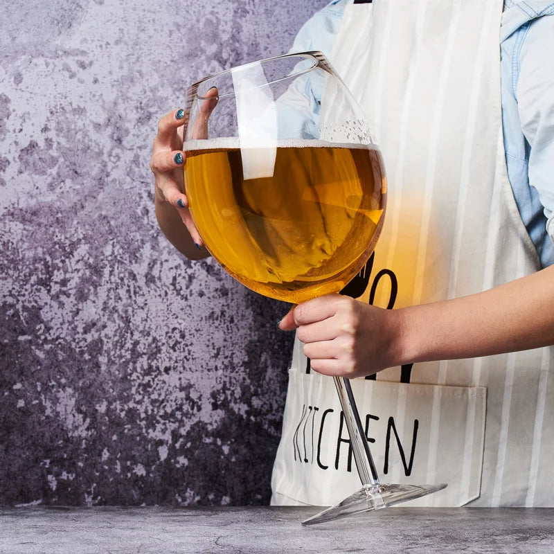 Riesige 106 Oz Weinglas und Bierkrug-Kombo - 3000ML Extra Großes Kristallglas für Partys, Hochzeiten und Feiern