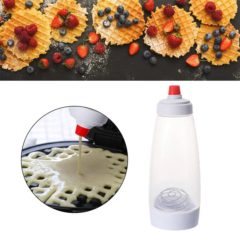 Sandsberg | Pfannkuchenteigspender-Mixer mit BlenderBall Drahttrinkflasche - Quetschflasche Pfannkuchen-Schüttler-Spender JT194 von LMETJMA