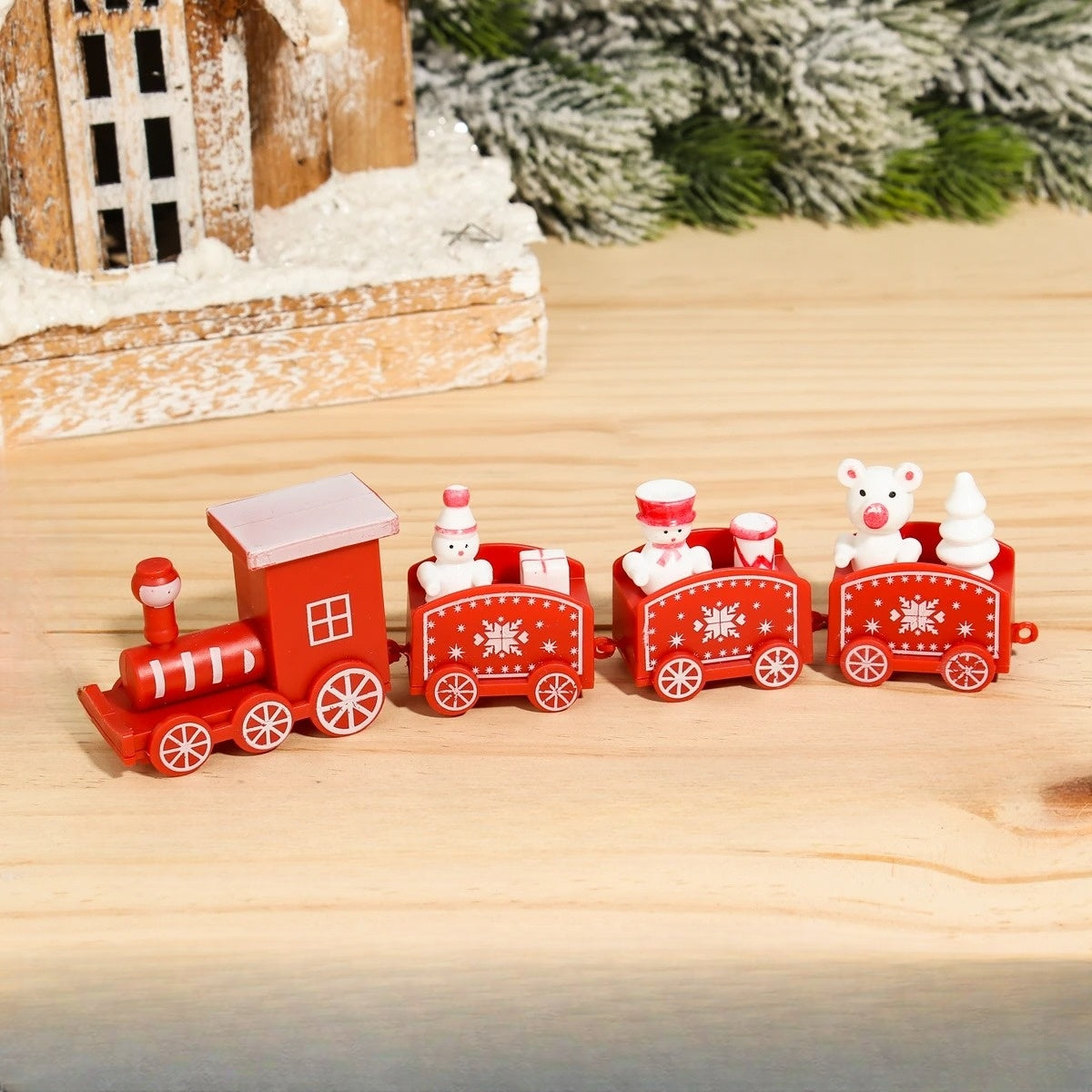 NoelExpress Holz Weihnachtszug - Wunderschöne Holz Weihnachtszug Dekoration