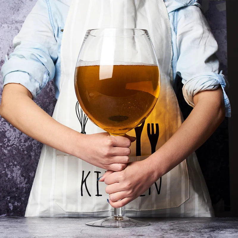 Riesige 106 Oz Weinglas und Bierkrug-Kombo - 3000ML Extra Großes Kristallglas für Partys, Hochzeiten und Feiern