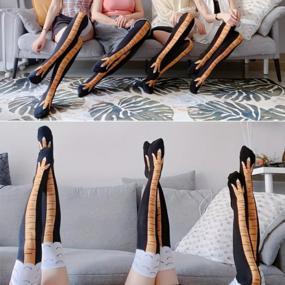 Sandsberg | Frauen Kniestrümpfe mit Hühnerkrallenmuster, 1 oder 2 Paar