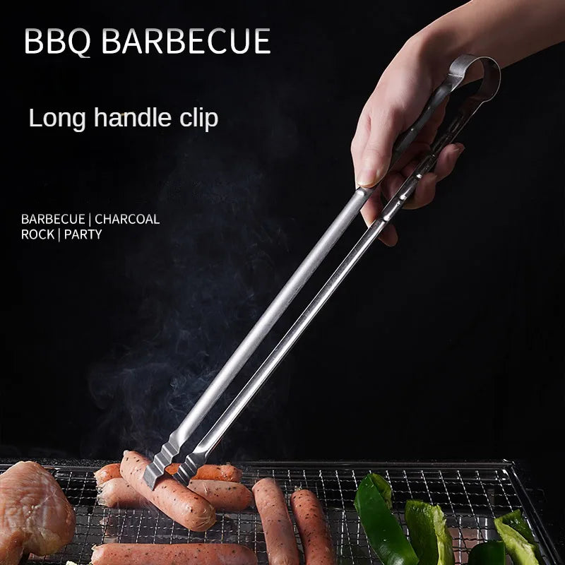 1Stk Extra Lange Outdoor Camping Grillzange: 45CM Edelstahl Küchenzange zum Kochen und Grillen - Langlebige Grillclips