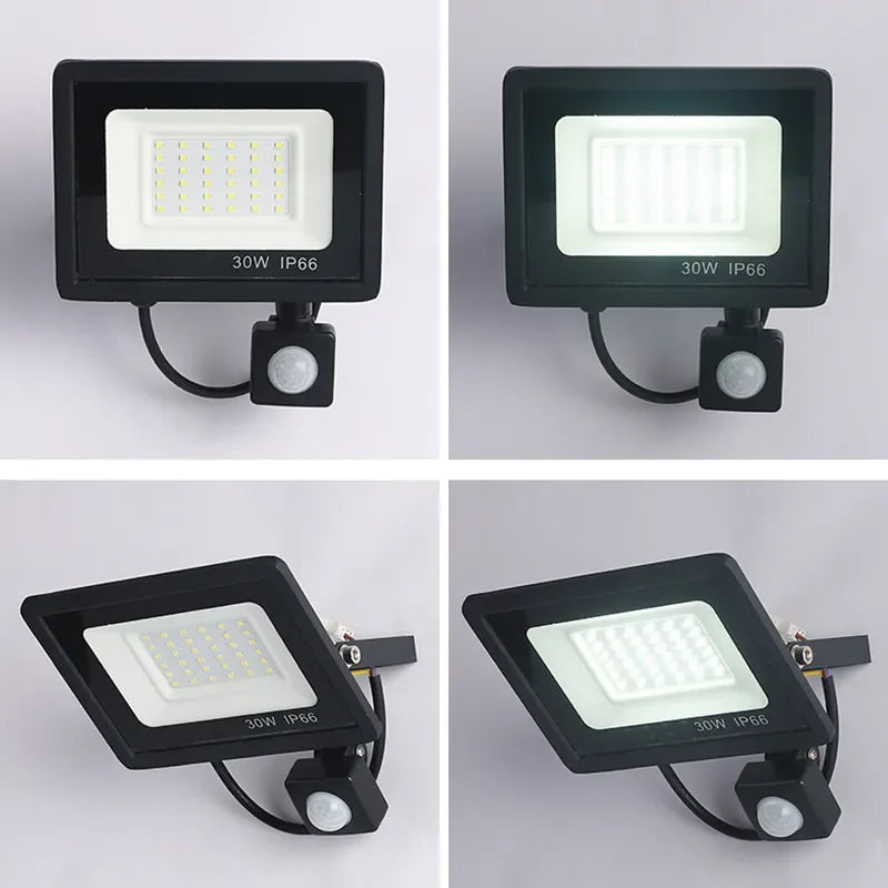 LED-Flutlicht mit PIR-Bewegungssensor – Wasserdichte IP66 Außenwandleuchte, erhältlich in 10W-100W, für Garten, Garage und Außenbeleuchtung