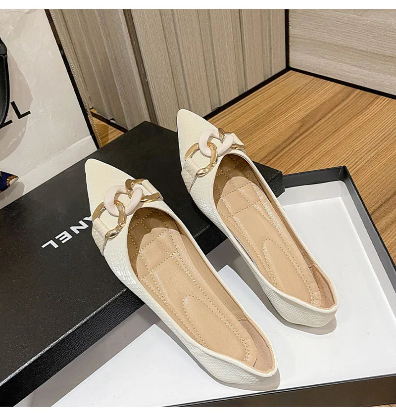 Flats für Frauen Einzelne Schuhe Büro Dame Frühling Sommer Weiche Boot