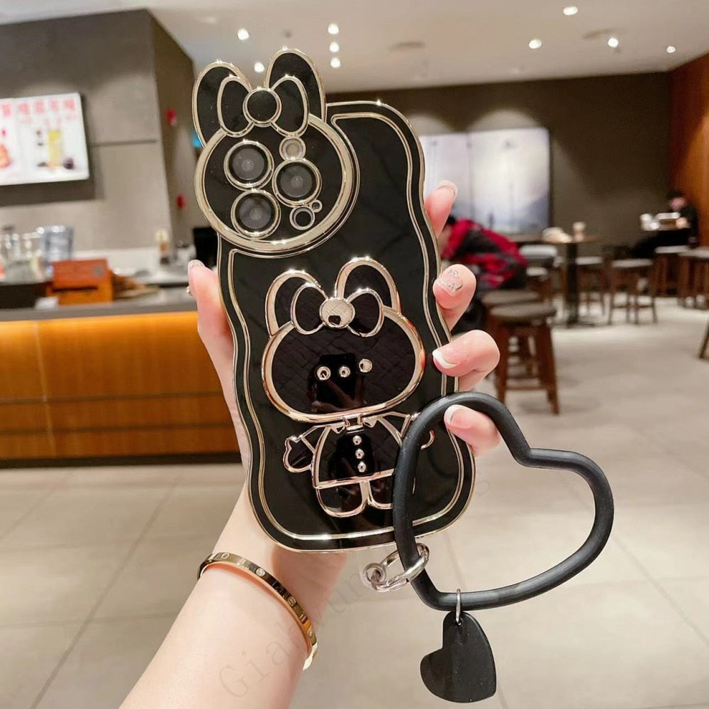 3D Bunny Korean Style Spiegel iPhone Hülle