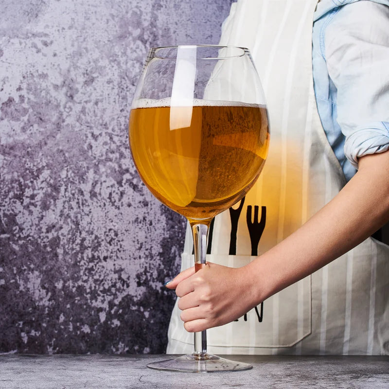 Riesige 106 Oz Weinglas und Bierkrug-Kombo - 3000ML Extra Großes Kristallglas für Partys, Hochzeiten und Feiern