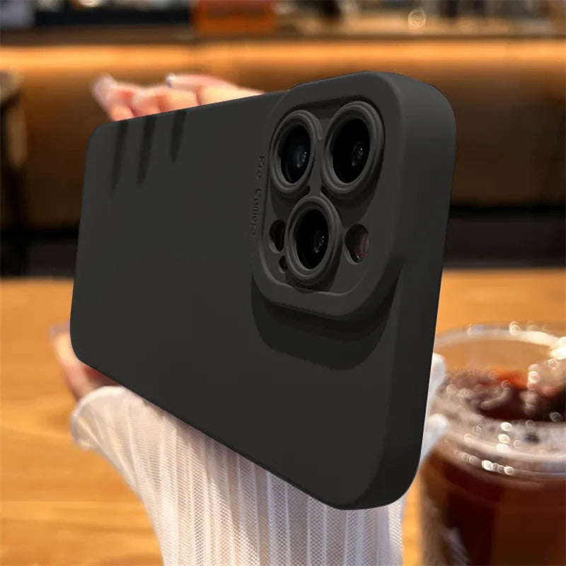 Matte Silikonhülle mit Kameralinse Schutz für iPhone 15 14 13