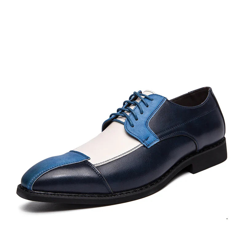 Goldene Sapling Party Schuhe Herren Retro Leder Casual Retro Patchwork Leder Flachformelle Hochzeit Oxfords