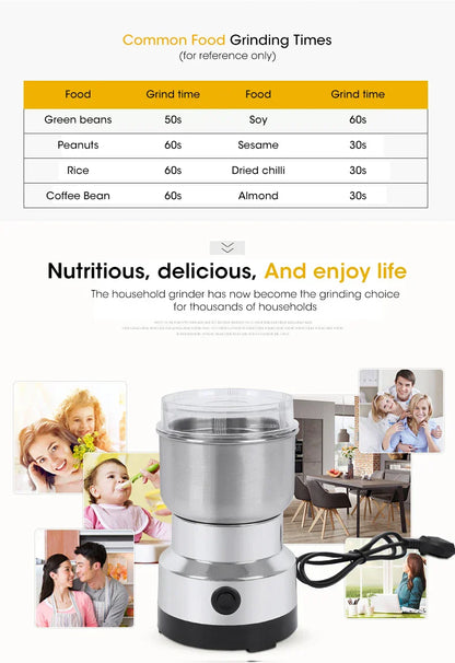 Sandsberg | Mini Elektrischer Grinder – 300ml Ultra-Fine Grinder für Babynahrung, Kaffee, Gewürze, Pfeffer und Körner – 2/4 Klingenoptionen