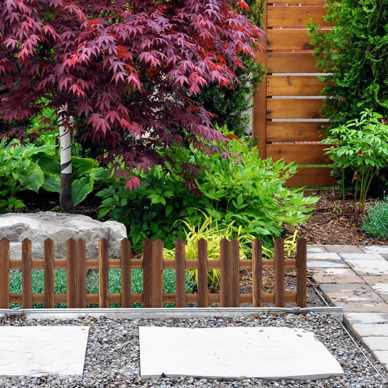 Sandsberg | Dekorativer Holz Gartenzaun für Beete und Außenbereiche