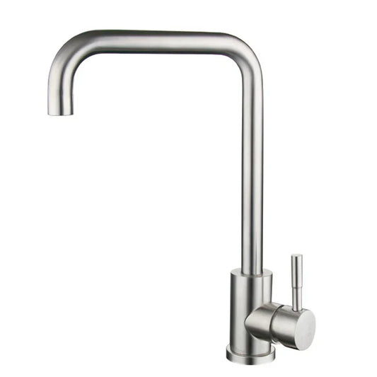 Wasserhahn aus Edelstahl – Hochwertiger, Rostfreier Wasserhahn mit Schwenkbarem Auslauf, Langlebig und Einfach zu Reinigen, Ideal für Moderne Küchen