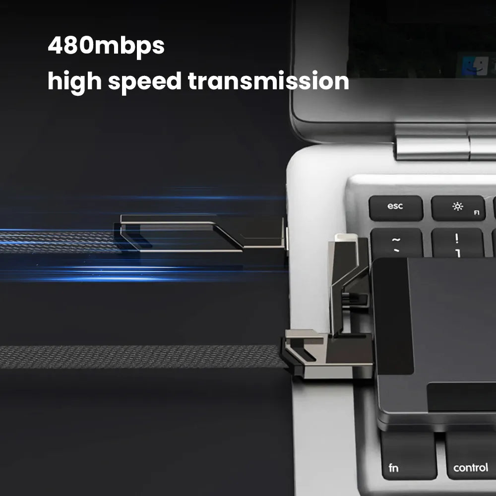 4-in-1 Das Kabel Schnellladegerät für iPhone Serie und Samsung Serie