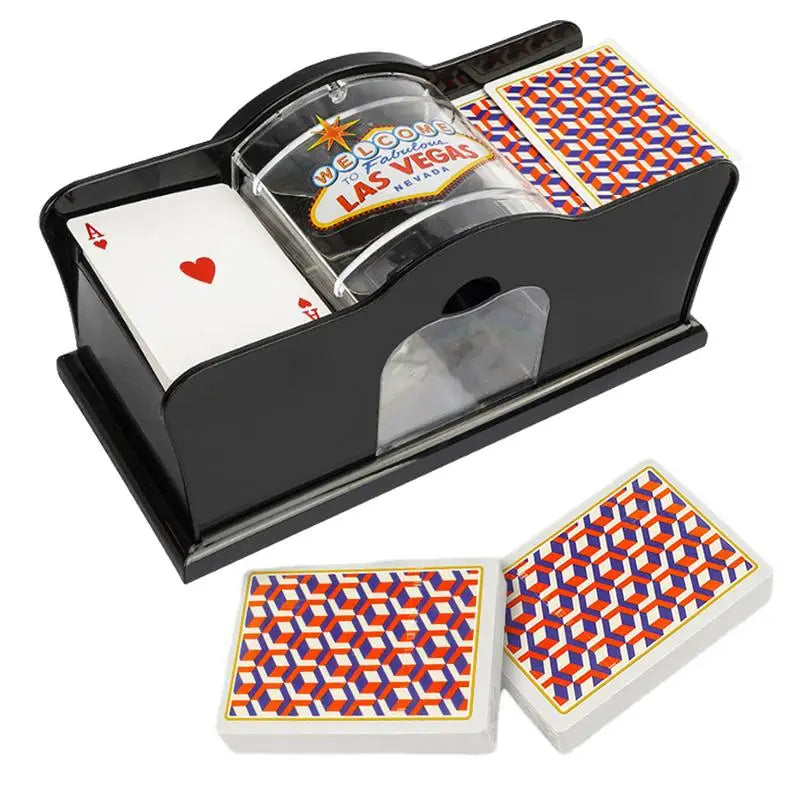 Handbetriebene Kartenmischmaschine für 2 Decks – Einfach zu bedienende handkurbel Casino-Qualität Poker-Mischmaschine