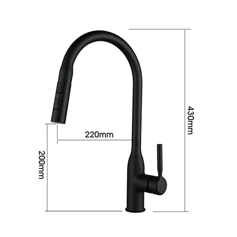 Wasserhahn mit Pull-Down Handbrause – Flexibler Wasserhahn für Spülen, Hochdruck, Edelstahl, Leicht zu reinigen, Perfekt für moderne Küchen