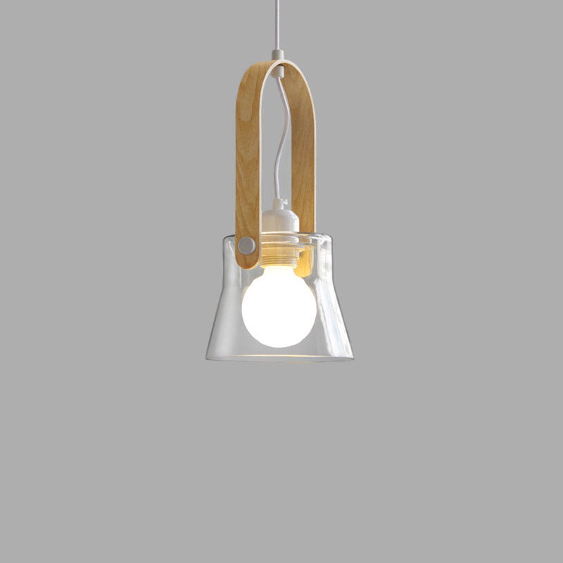 Zeitgenössische skandinavische runde Tasse Schüssel Eisen Glas 1-Licht Pendelleuchte für Wohnzimmer