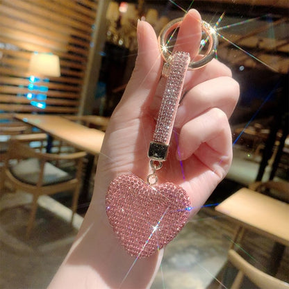 Sleutelhanger met strass-steentjeshart