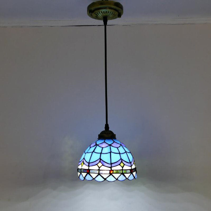 Traditionelle Tiffany-Konische Eisen-Glas-Stahl-Tiffany-Hängeleuchte für das Wohnzimmer