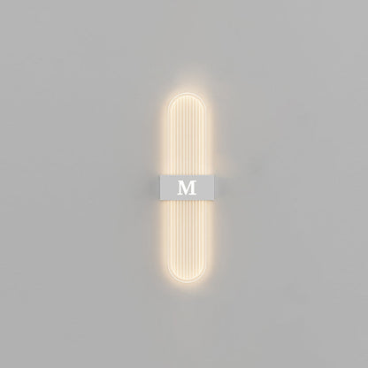 Moderne Luxus Eisen Acrylic Elliptische Streifen Spitz LED Wandleuchte für das Wohnzimmer