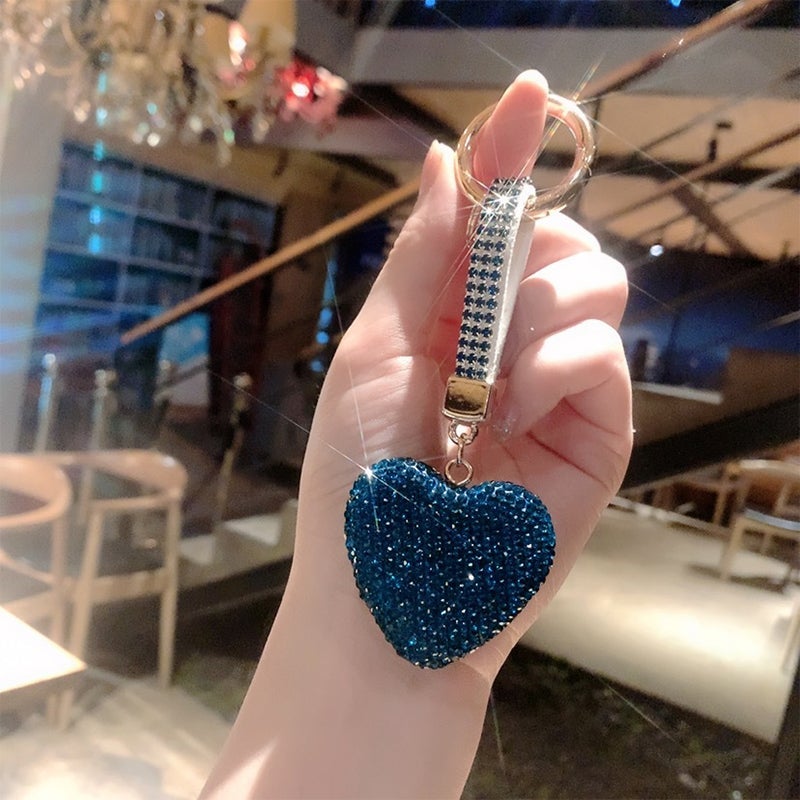 Sleutelhanger met strass-steentjeshart