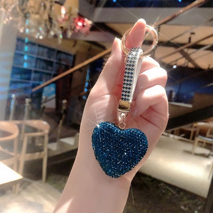 Sleutelhanger met strass-steentjeshart