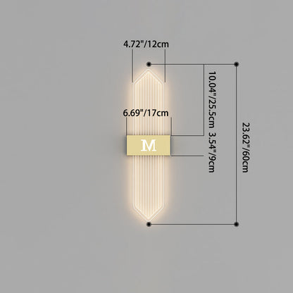 Moderne Luxus Eisen Acrylic Elliptische Streifen Spitz LED Wandleuchte für das Wohnzimmer