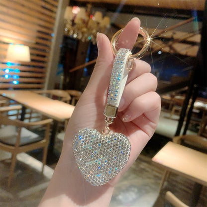 Sleutelhanger met strass-steentjeshart