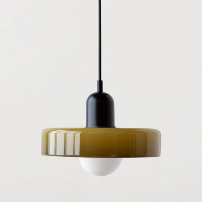 Sandsberg Pendelleuchte aus farbigem Glas | Elegante Hängeleuchte im Bauhaus-Stil | Designlampe für Wohnzimmer & Esszimmer