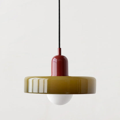 Sandsberg Pendelleuchte aus farbigem Glas | Elegante Hängeleuchte im Bauhaus-Stil | Designlampe für Wohnzimmer & Esszimmer