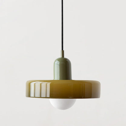 Sandsberg Pendelleuchte aus farbigem Glas | Elegante Hängeleuchte im Bauhaus-Stil | Designlampe für Wohnzimmer & Esszimmer