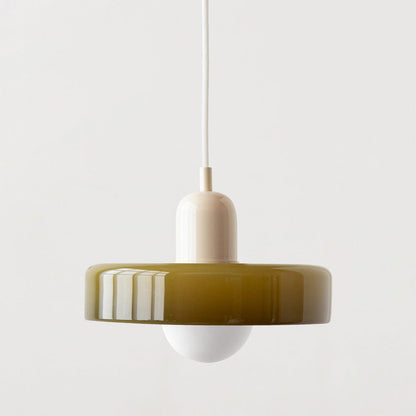 Sandsberg Pendelleuchte aus farbigem Glas | Elegante Hängeleuchte im Bauhaus-Stil | Designlampe für Wohnzimmer & Esszimmer
