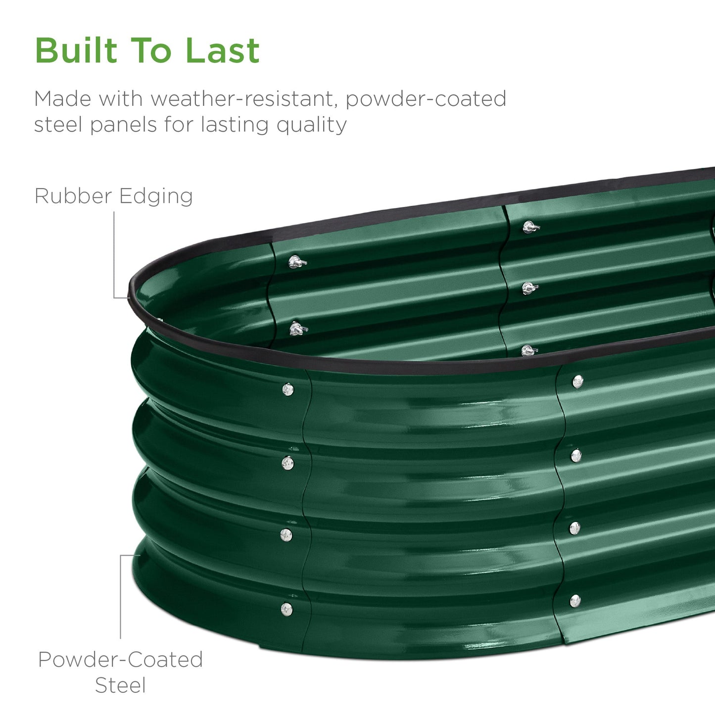 Sandsberg | Outdoor Erhöhtes Metall Oval Gartenbett, Pflanzbox - 4x2x1ft