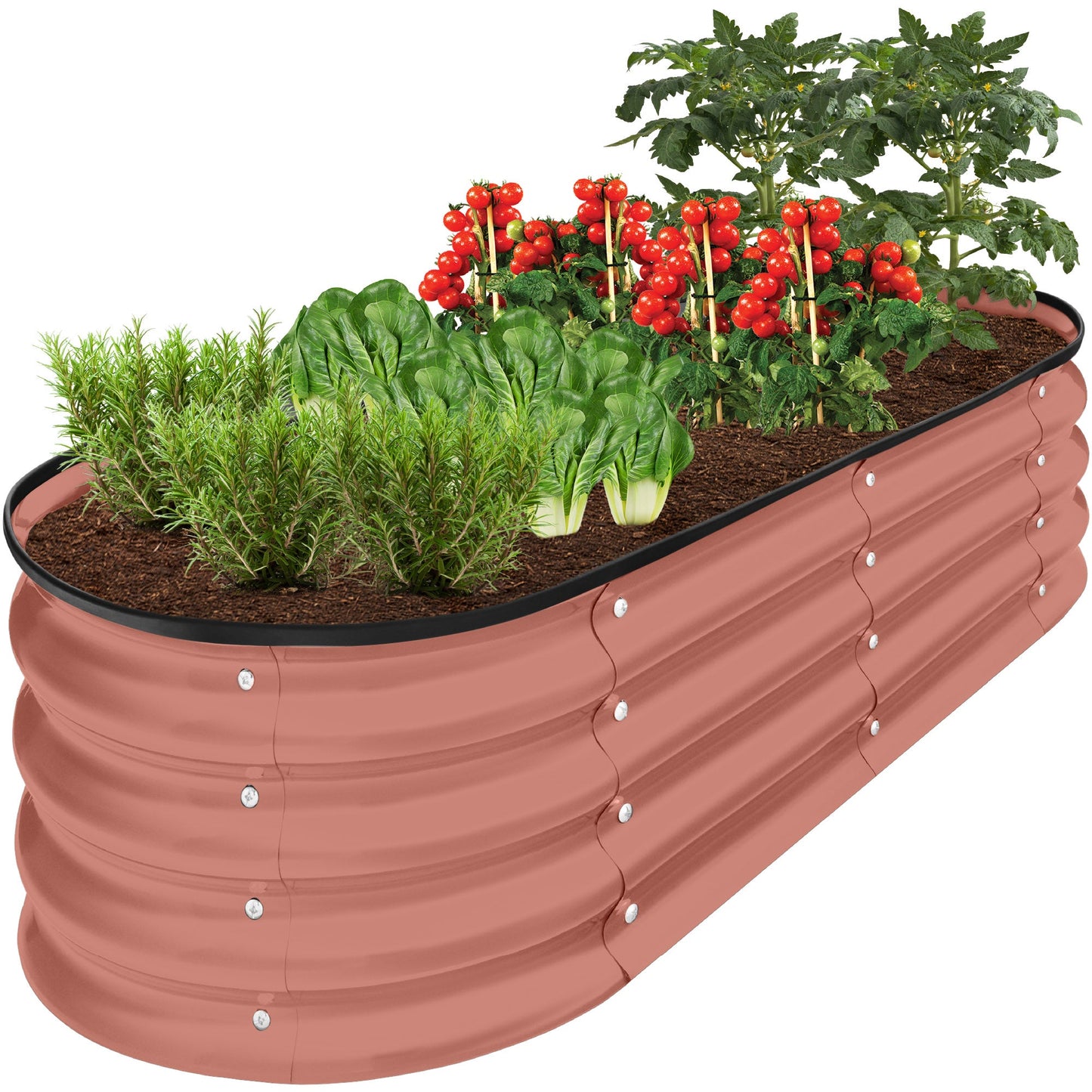 Sandsberg | Outdoor Erhöhtes Metall Oval Gartenbett, Pflanzbox - 4x2x1ft