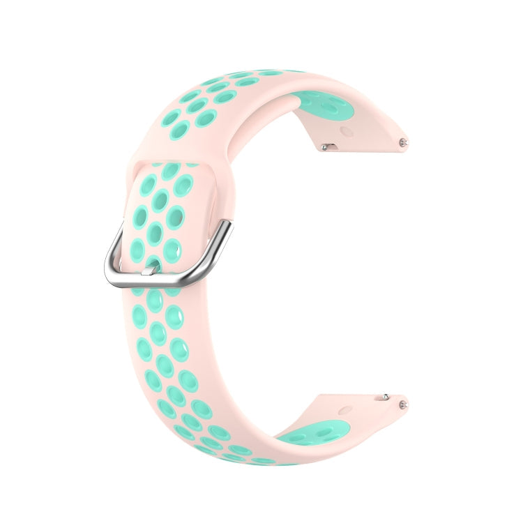 Sandsberg | 22mm Für Huawei Watch GT2e/GT/GT2 46MM Mode Innenschnalle Silikon Uhrenarmband (Hellrosa Türkis)